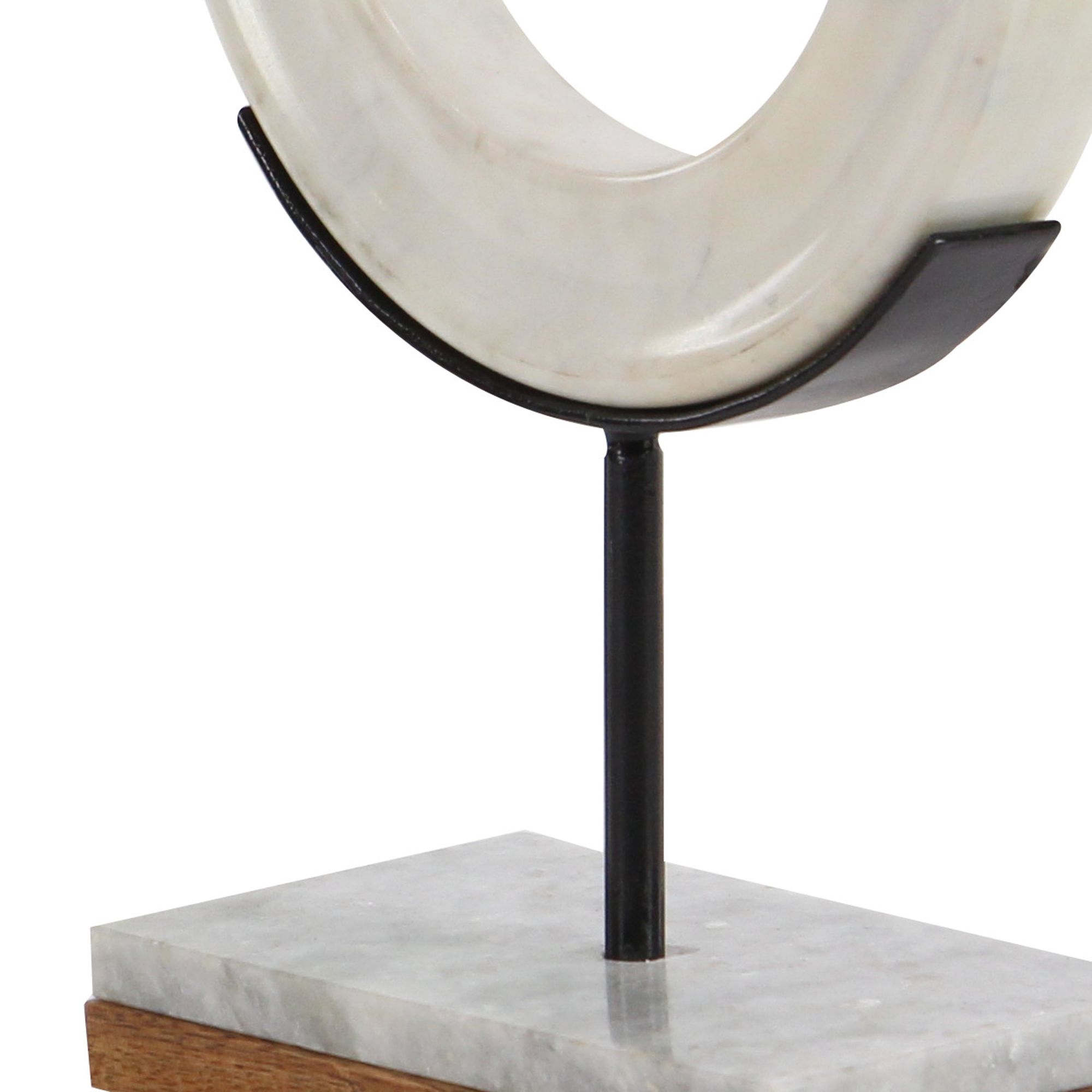 Image 3 O-in 14" High White Marble Round Table Decor Sculpture more views