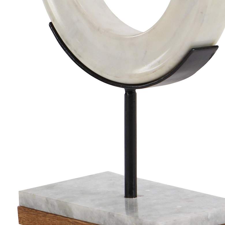 Image 3 O-in 14 inch High White Marble Round Table Decor Sculpture more views
