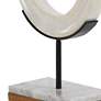 O-in 14" High White Marble Round Table Decor Sculpture