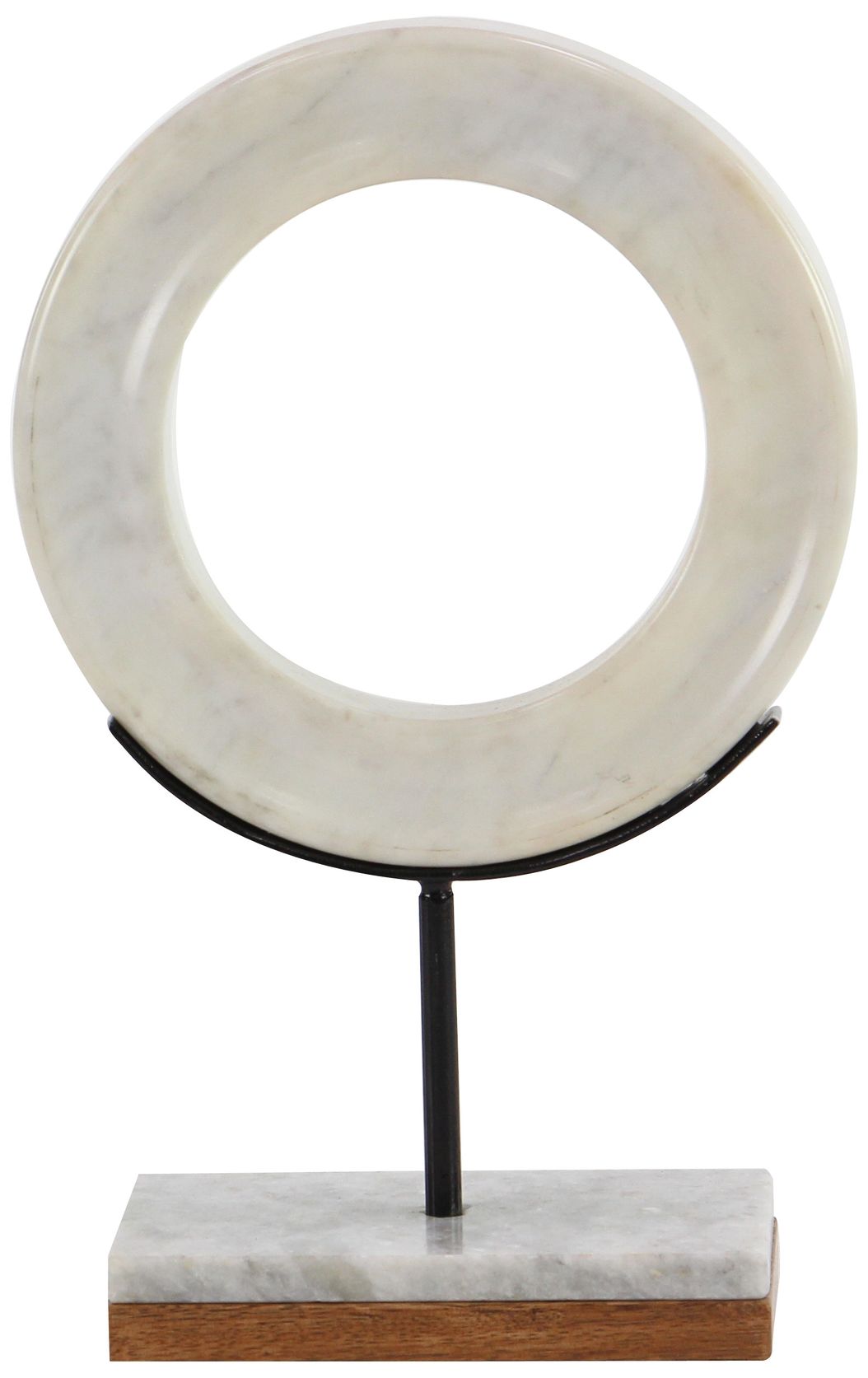 Image 4 O-in 14" High White Marble Round Table Decor Sculpture more views