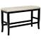 O'Roark 41" Wide Beige Fabric and Black Wood Counter Bench