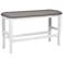 O'Roark 41" Wide Light Gray Fabric White Wood Counter Bench