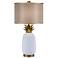 Oahu White Ceramic and Metallic Gold Table Lamp