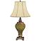 Oak Haven Palace Hand-Painted Green Porcelain Table Lamp