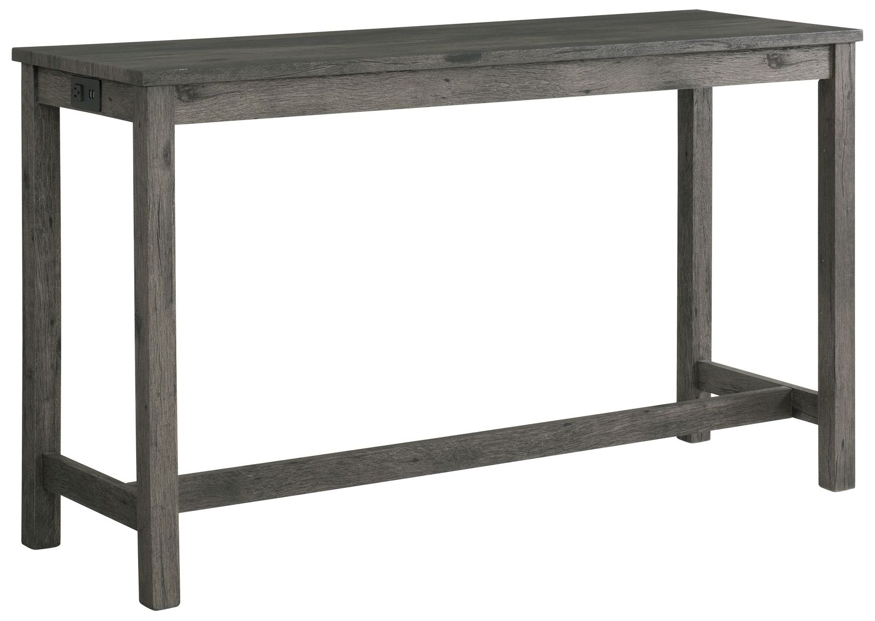 Image 2 Oak Lawn Dark Gray 4-Piece Table and Stool Set w/ USB Ports more views