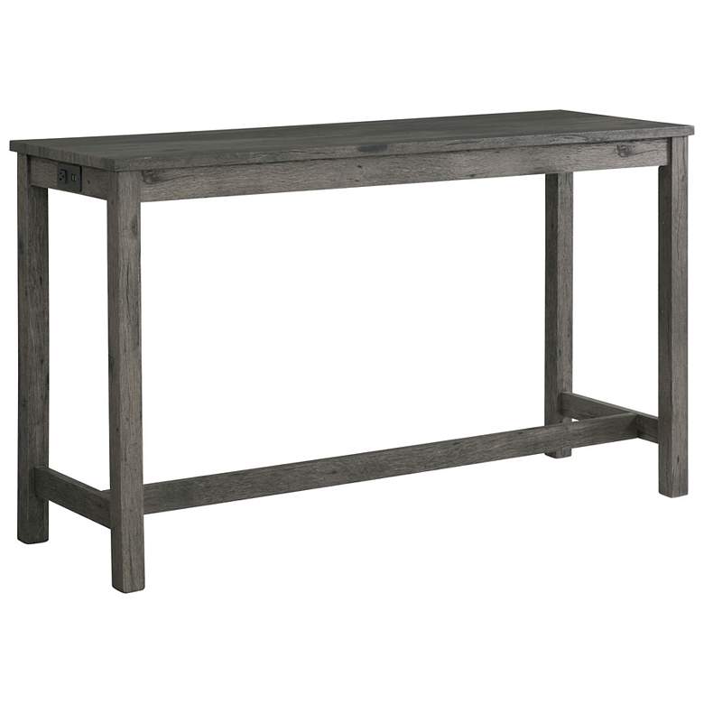 Image 2 Oak Lawn Dark Gray 4-Piece Table and Stool Set w/ USB Ports more views
