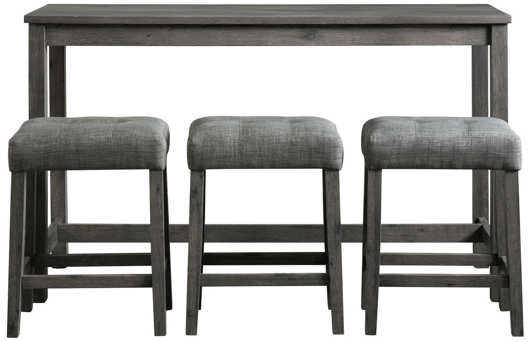 Oak Lawn Dark Gray 4-Piece Table and Stool Set w/ USB Ports