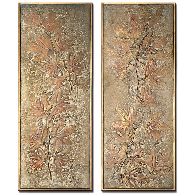 Image 1 Oak Leaf Set of 2 Decorative Wall Art Panels