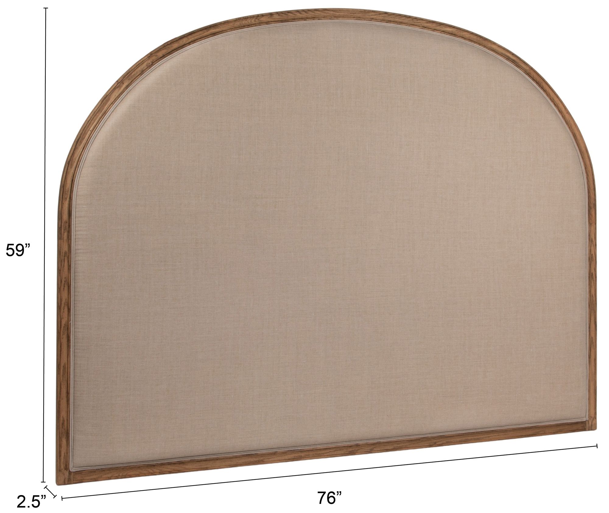 Image 3 Oak & Linen Arch King Size Headboard, Natural more views