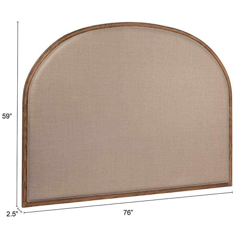 Image 3 Oak & Linen Arch King Size Headboard, Natural more views