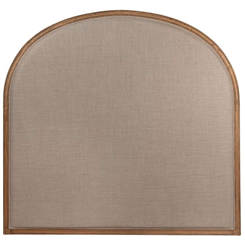 Image 2 Oak & Linen Arch Queen Size Headboard, Natural more views