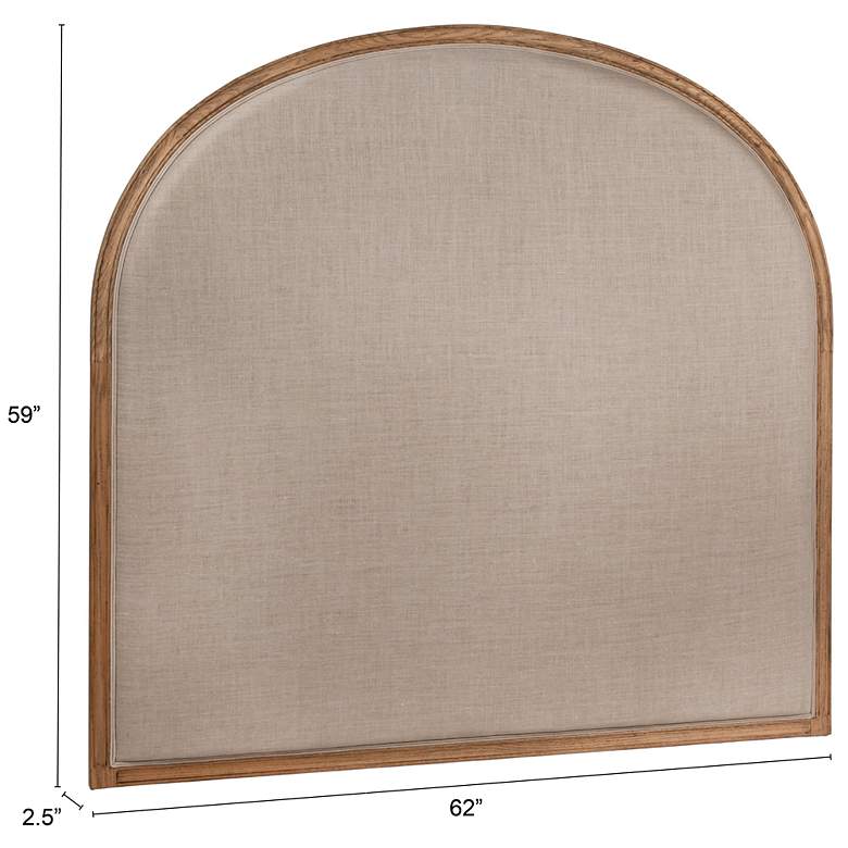 Image 3 Oak & Linen Arch Queen Size Headboard, Natural more views