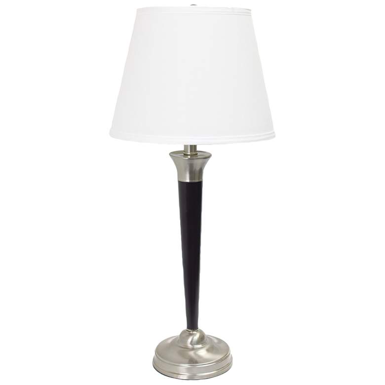Image 3 Oak Malbec Black and Nickel 3-Piece Floor and Table Lamp Set more views