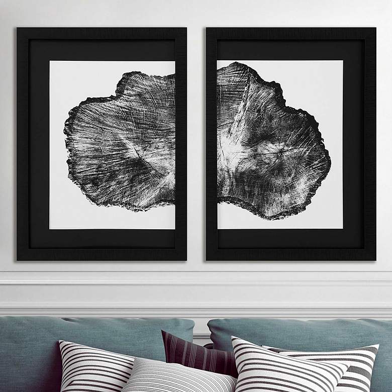 Image 1 Oak Panel 33" High 2-Piece Giclee Framed Wall Art Set