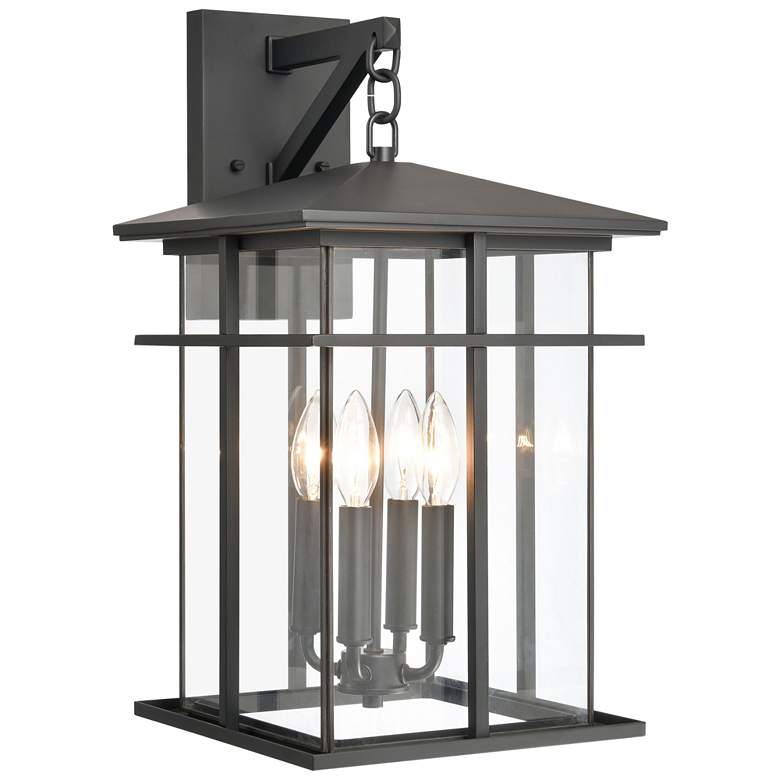 Image 1 Oak Park 20" High 4-Light Outdoor Sconce - Matte Black