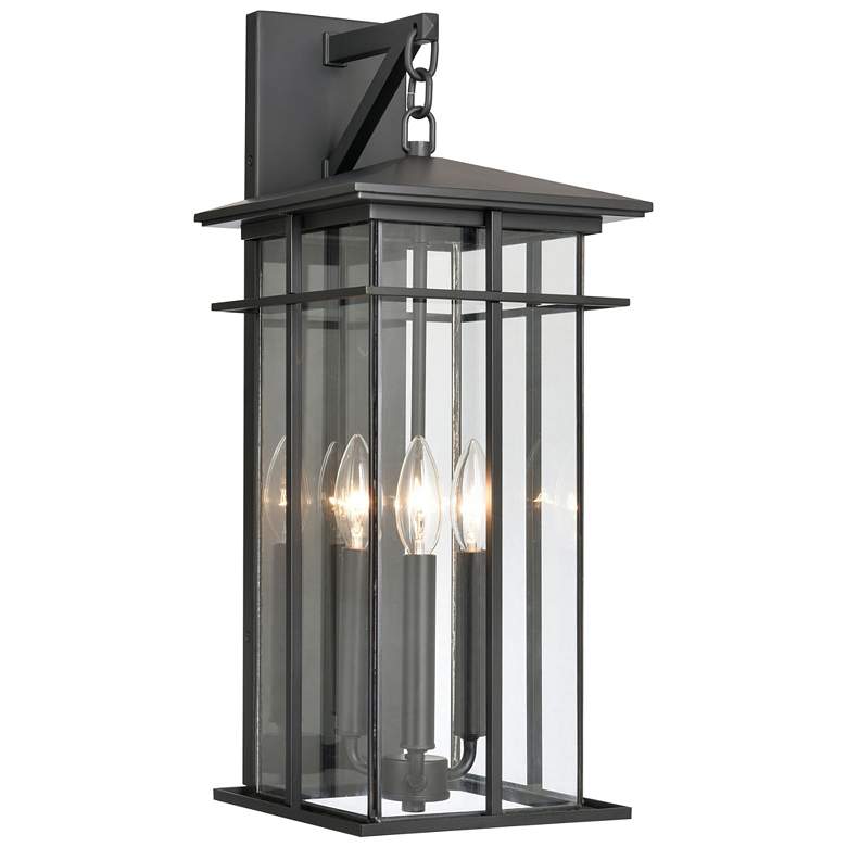 Image 1 Oak Park 22" High 3-Light Outdoor Sconce - Matte Black