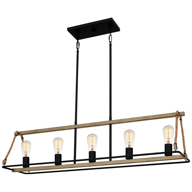 Image 2 Oak Park 5-Light Matte Black Island Light