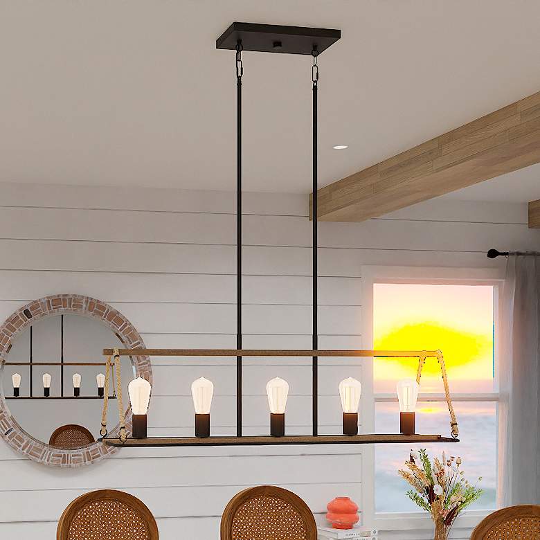 Image 1 Oak Park 5-Light Matte Black Island Light