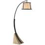 Oak River Gray and Blond Mica Arc Floor Lamp w/ Smart Socket