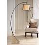 Oak River Gray and Blond Mica Arc Floor Lamp w/ Smart Socket
