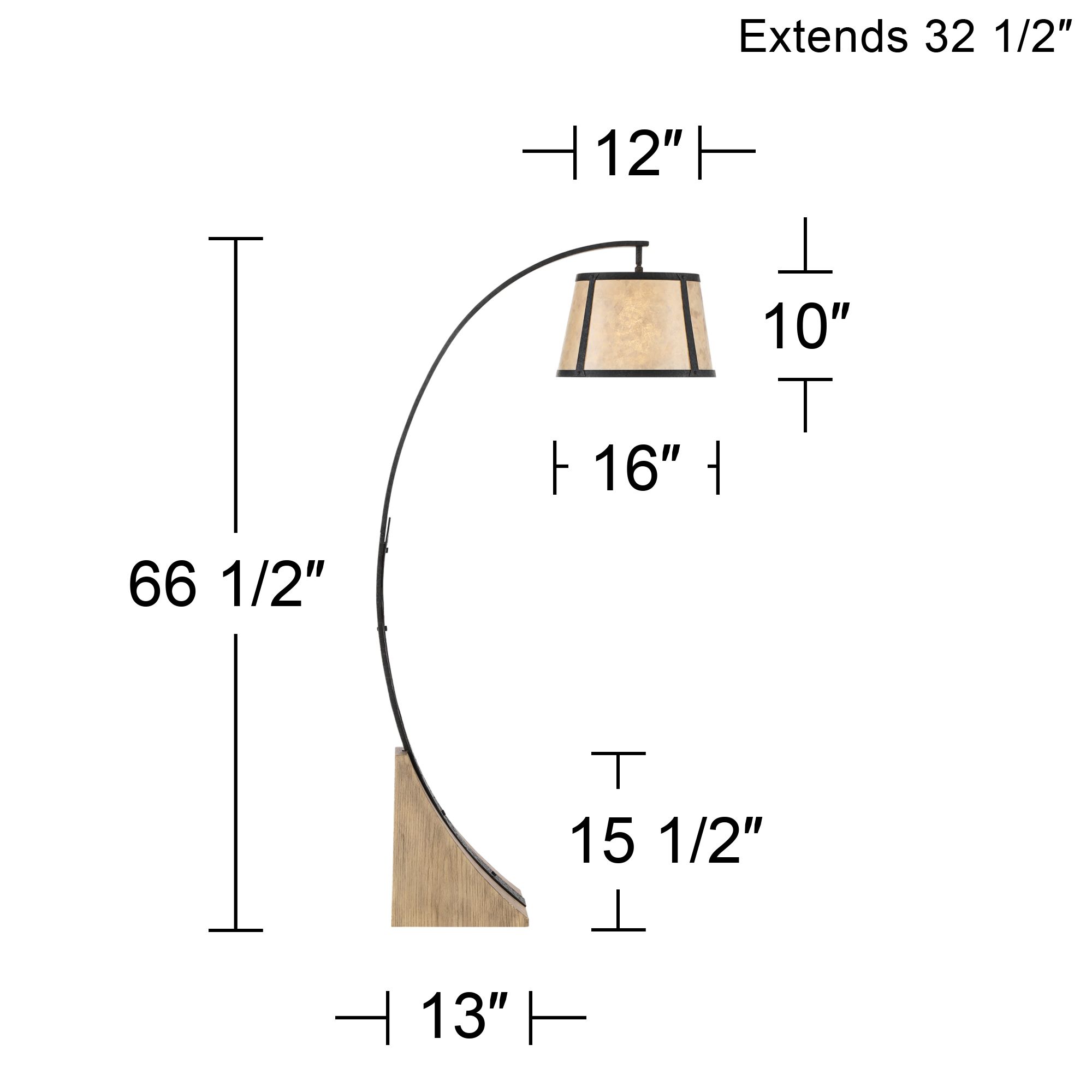 Oak River Gray and Blond Mica Arc Floor Lamp w/ Smart Socket