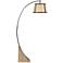 Oak River Gray and Blond Mica Arc Floor Lamp with USB Dimmer