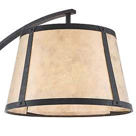 Image3 of Oak River Gray and Blond Mica Arc Floor Lamp with USB Dimmer more views