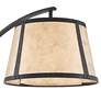 3_Oak River Gray and Blond Mica Arc Floor Lamp with USB Dimmer more views