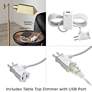 7_Oak River Gray and Blond Mica Arc Floor Lamp with USB Dimmer more views