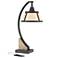 Oak River Gray Wash Desk Lamp with USB Port and Power Outlet