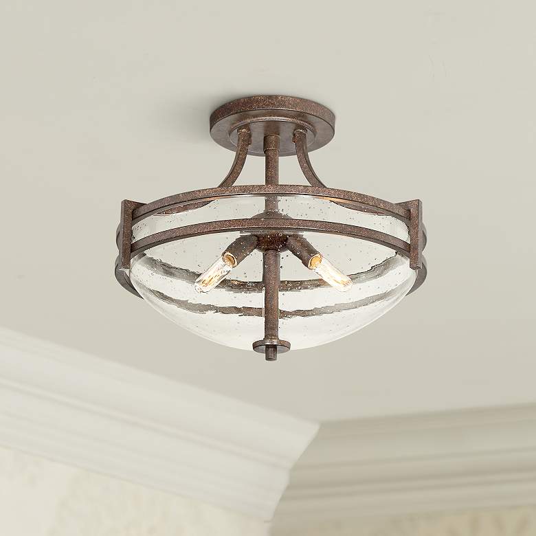 Image 1 Oak Valley Collection 18 inch Wide Clear Glass Ceiling Light