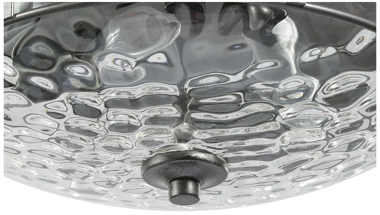 Image 3 Oaken 12.6"W Modern Farmhouse 3-Light Drum Water Glass Flush Mount more views