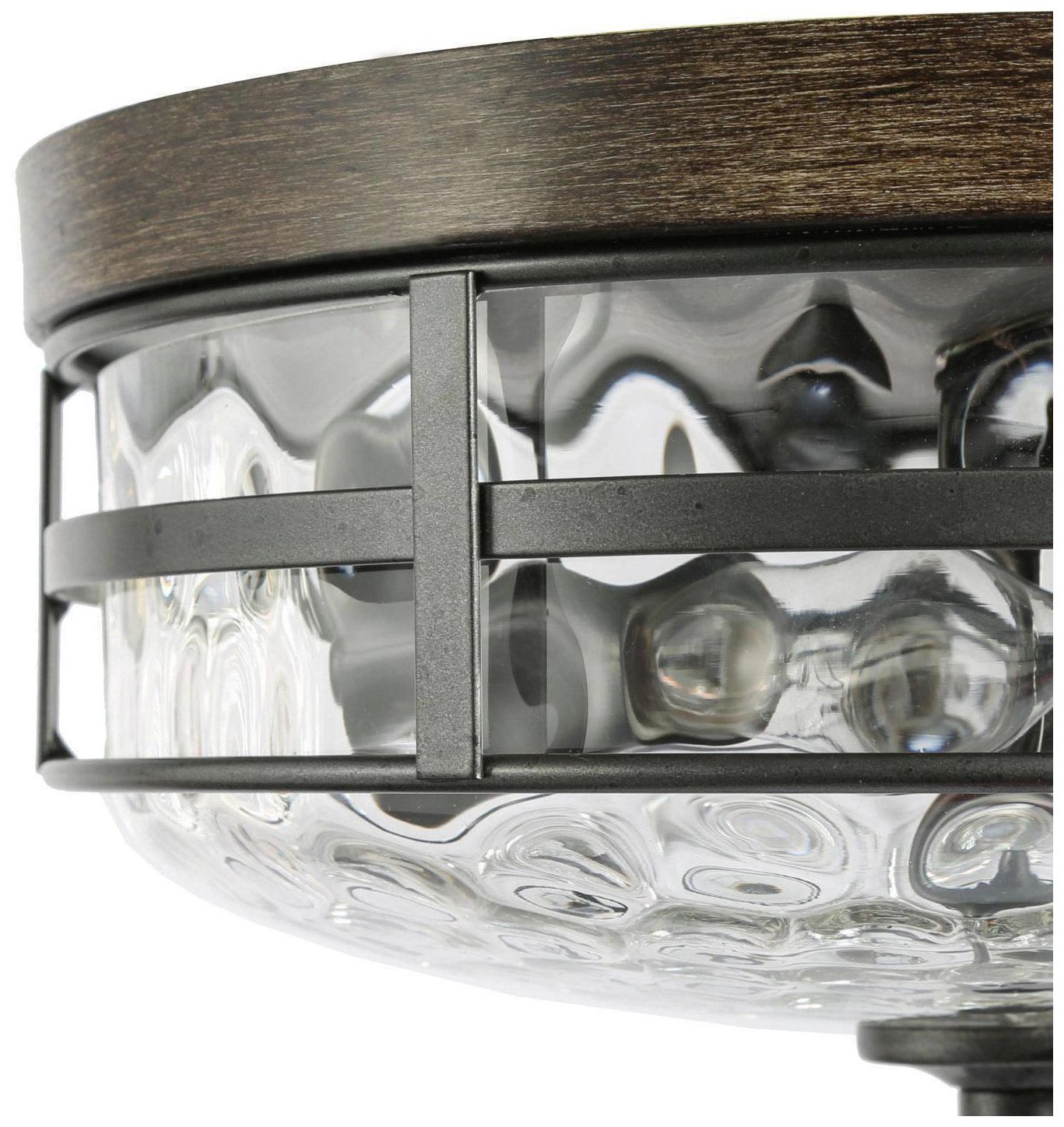 Image 4 Oaken 12.6"W Modern Farmhouse 3-Light Drum Water Glass Flush Mount more views