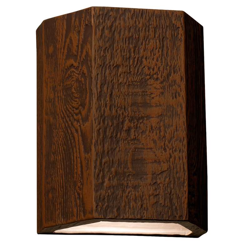 Image 1 Oakheart-10-inch-high-ceramic-wood-up/down-LED-outdoor-wall-light