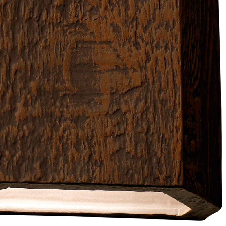 Image 3 Oakheart 10"H Bark Ceramic 3-Sided LED Outdoor Wall Light more views