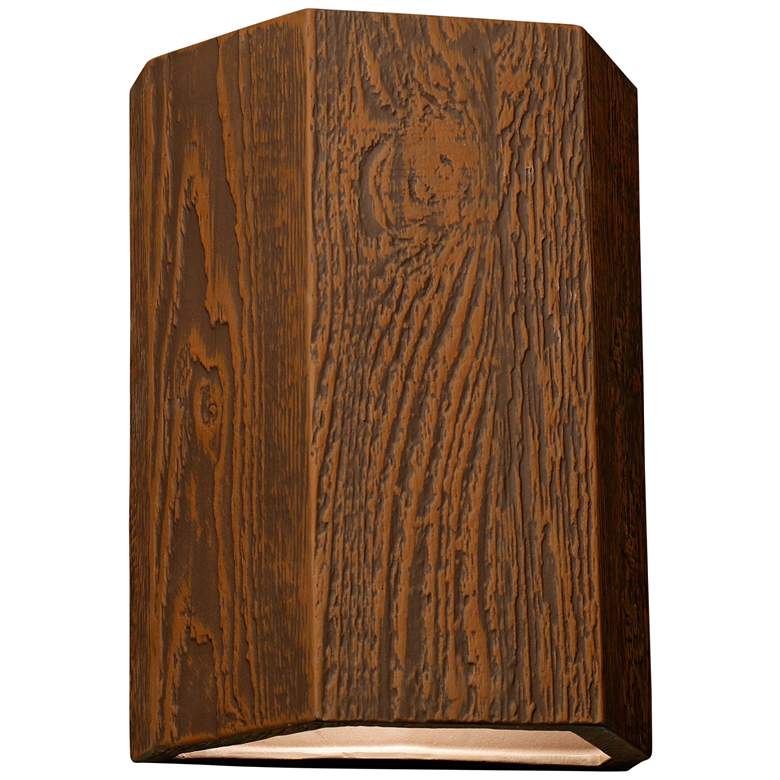 Image 2 Oakheart 13" High Bark Ceramic 3-Sided Outdoor Wall Light