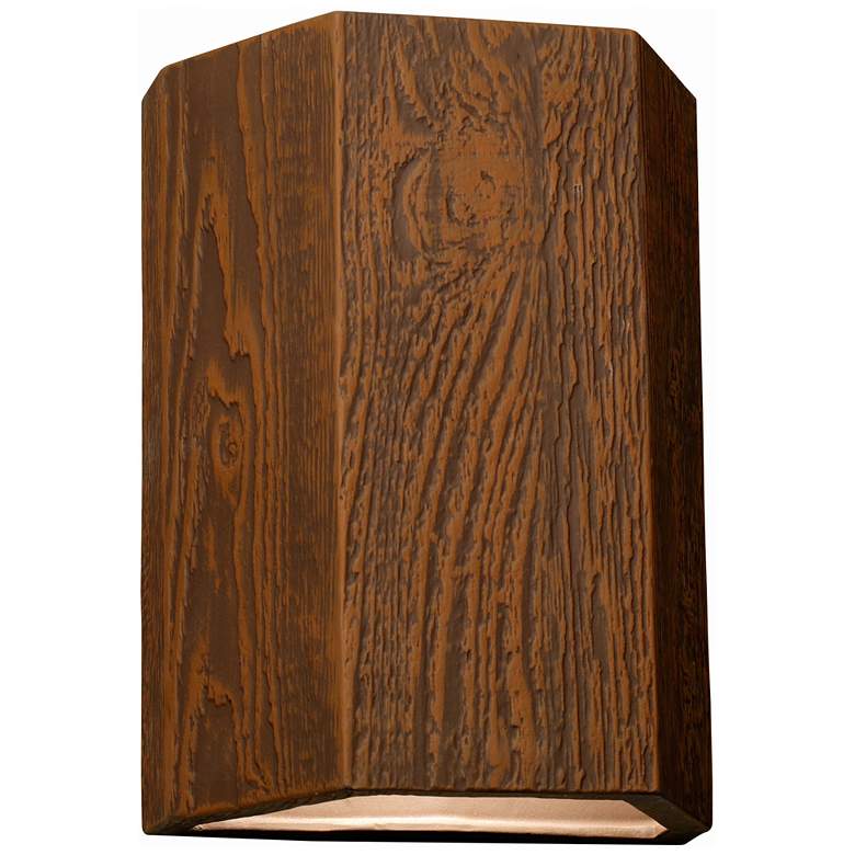 Image 1 oakheart-13-inch-high-ceramic-wood-led-up/down-outdoor-wall-light