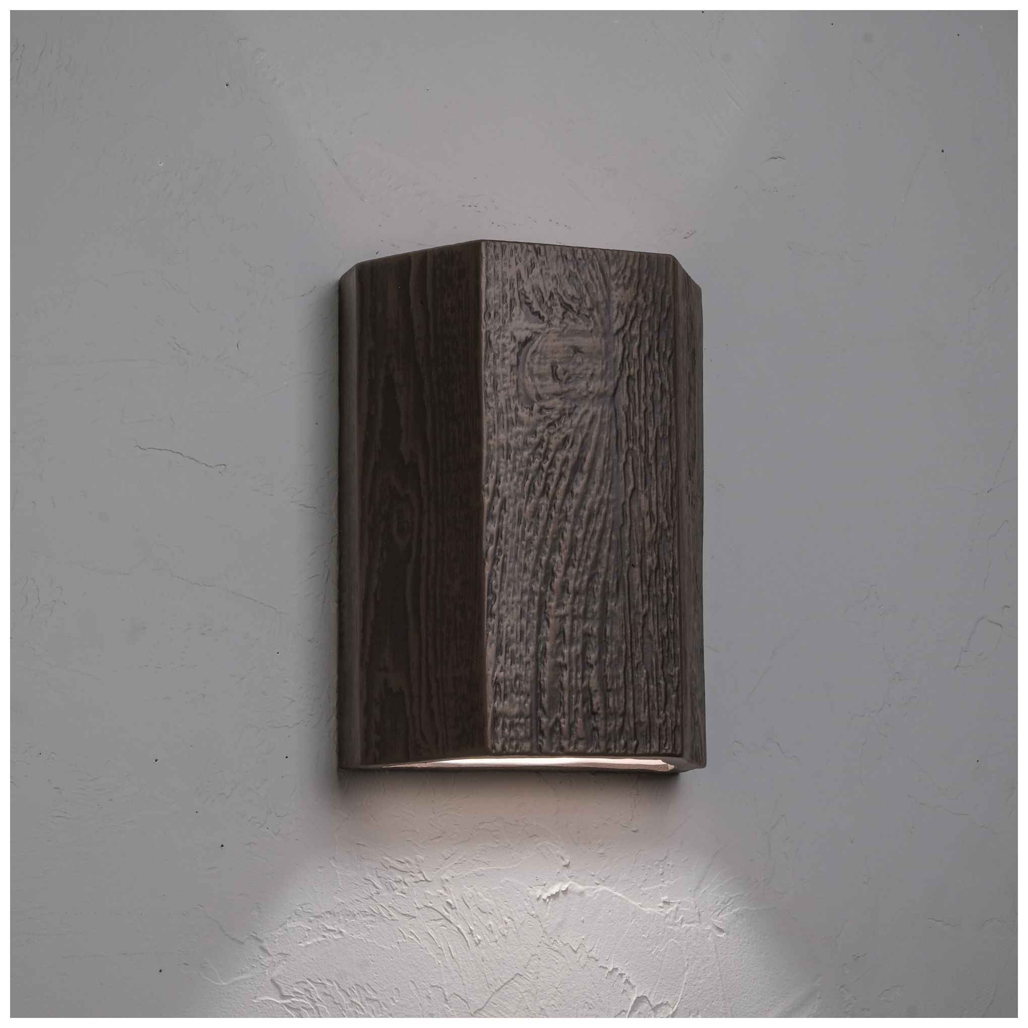 Image 3 oakheart-13-inch-high-ceramic-wood-led-up/down-outdoor-wall-light more views