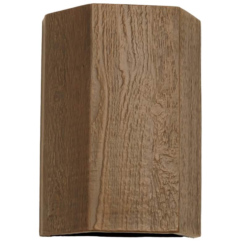 Image 1 Oakheart-15-inch-high-ceramic-wood-LED-up/down-outdoor-wall-light