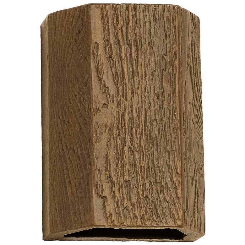 Image 1 Oakheart-8.5-inch-high-ceramic-wood-up/down-LED-outdoor-wall-light