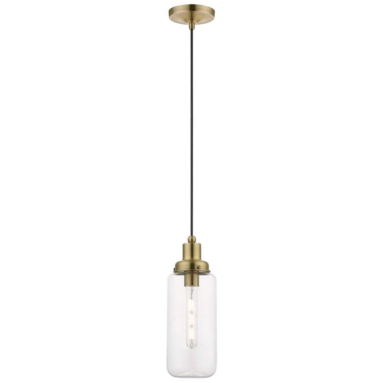 Image 1 Oakhurst 1 Light Antique Brass Mini Pendant