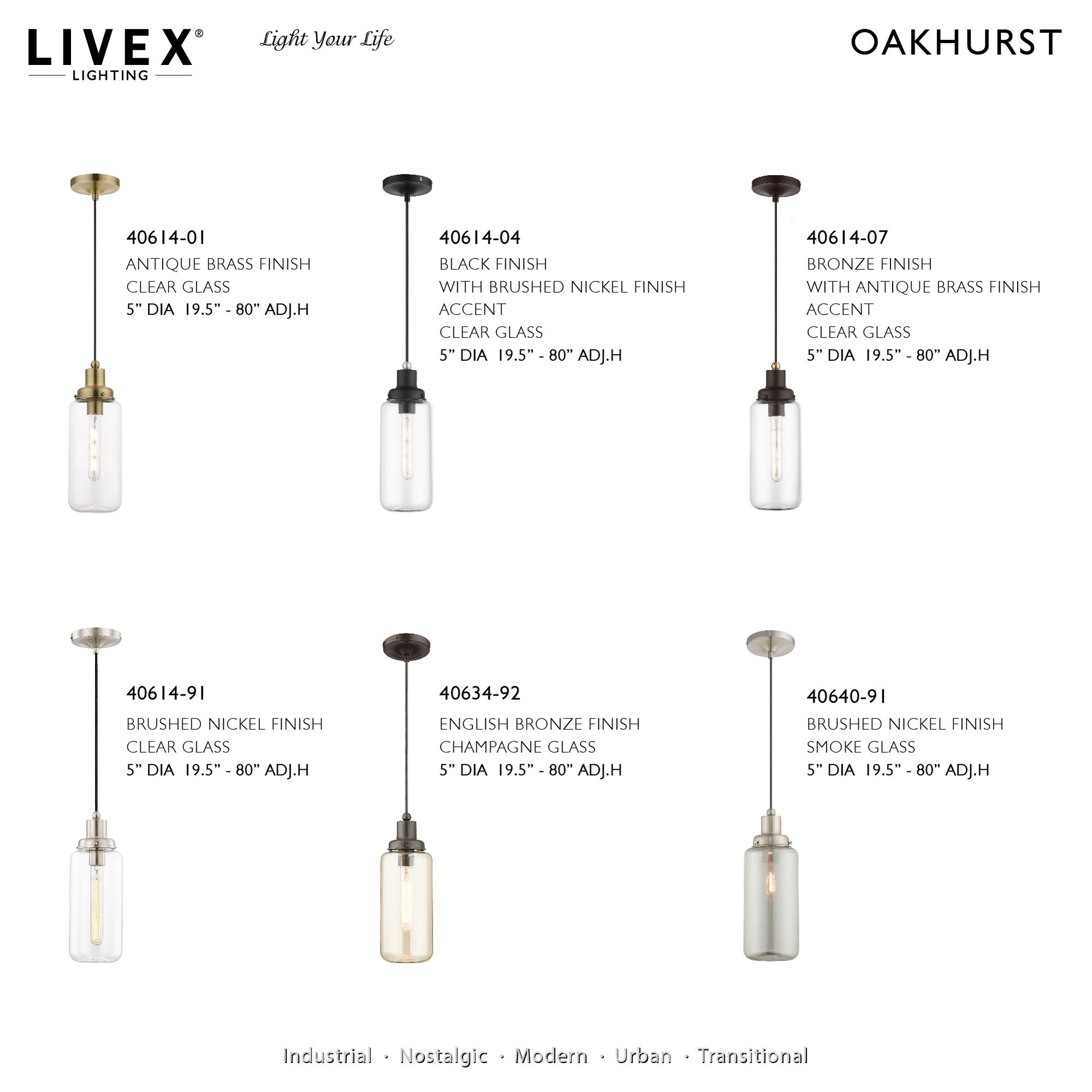 Oakhurst 1 Light Antique Brass Mini Pendant