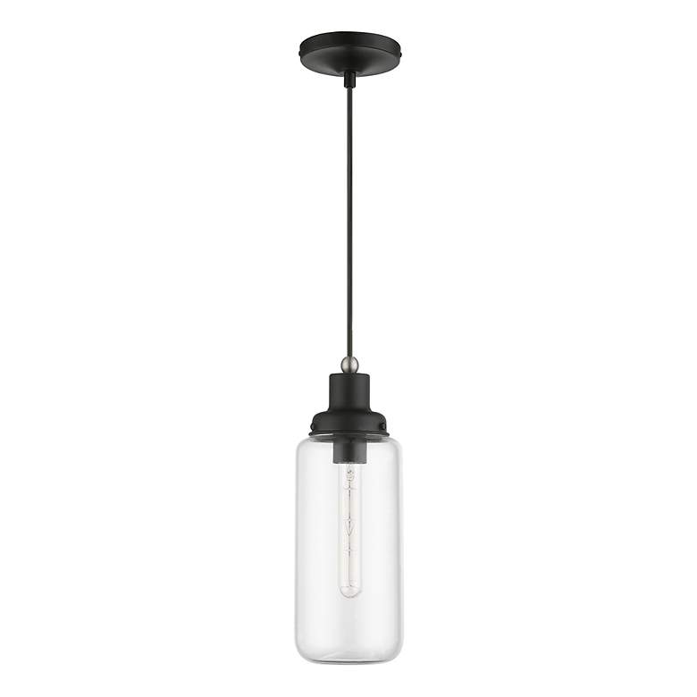 Image 3 Oakhurst 1 Light Black with Brushed Nickel Accent Mini Pendant more views