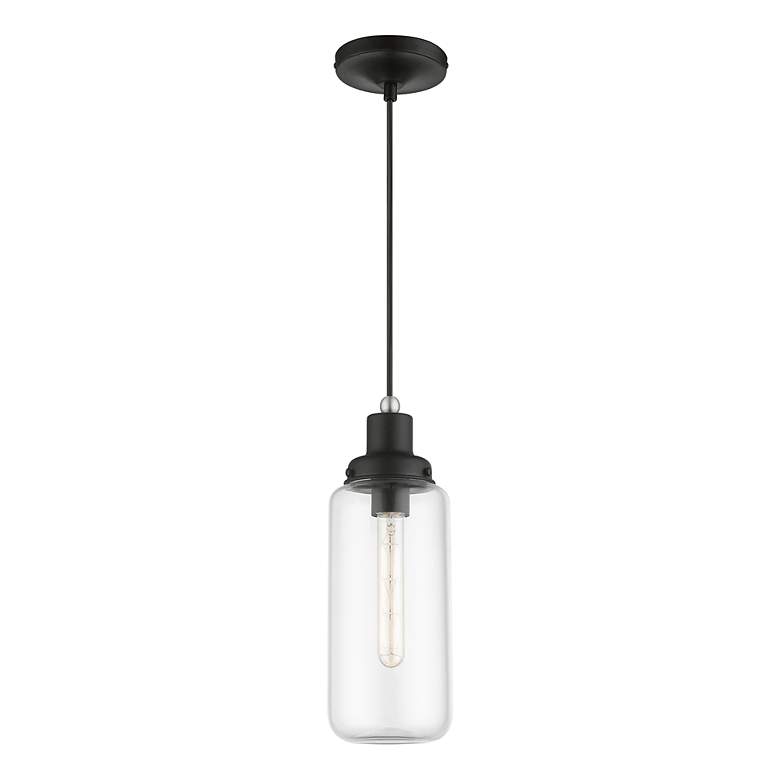Image 4 Oakhurst 1 Light Black with Brushed Nickel Accent Mini Pendant more views
