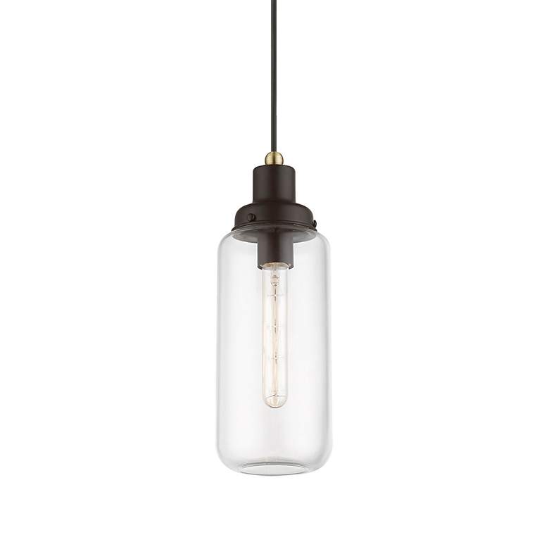 Image 5 Oakhurst 1 Light Bronze with Antique Brass Accent Mini Pendant more views