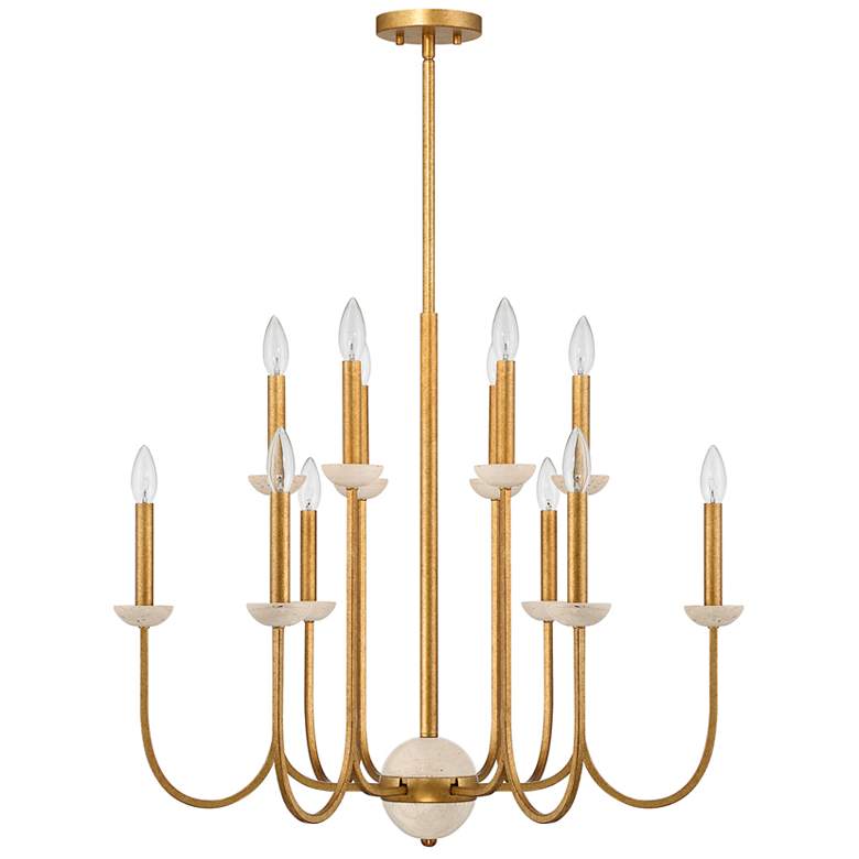 Image 2 Oakhurst 12-Light Chandelier in Antique Gold more views
