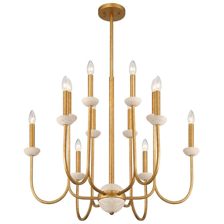 Image 4 Oakhurst 12-Light Chandelier in Antique Gold more views