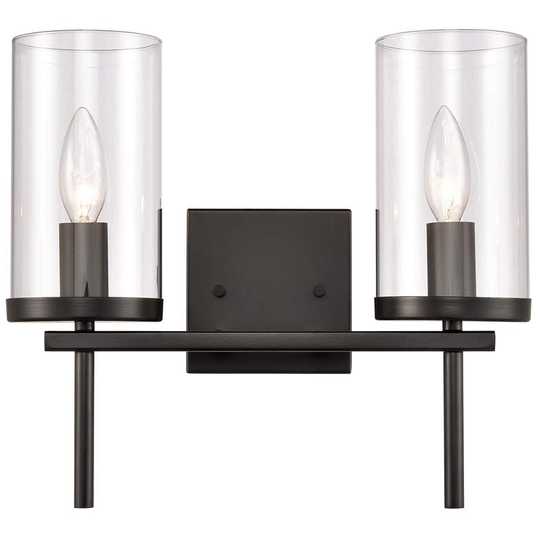 Image 1 Oakland 13.5" Wide 2-Light Vanity Light - Black