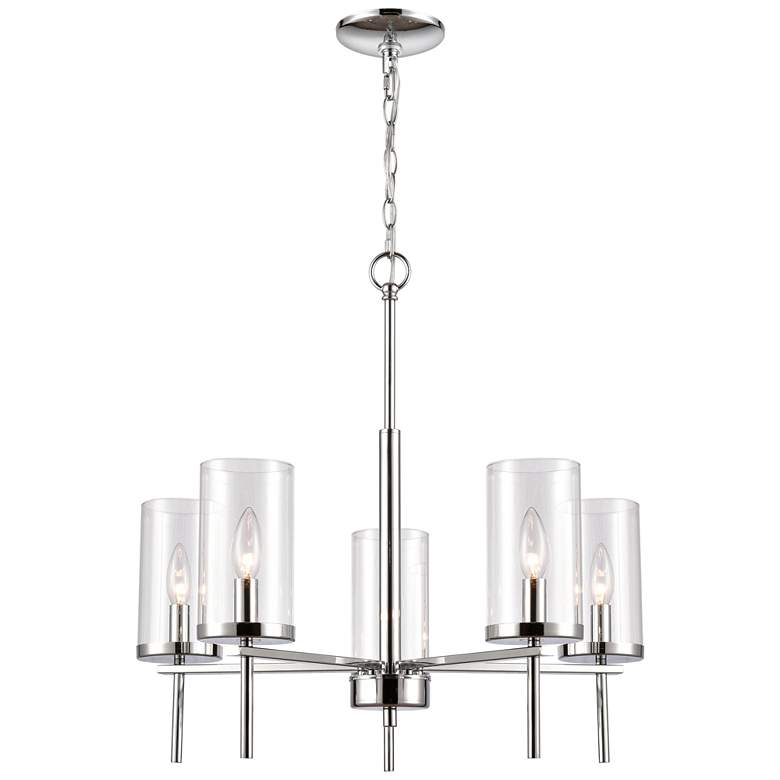 Image 1 Oakland 25" Wide 5-Light Chandelier - Chrome