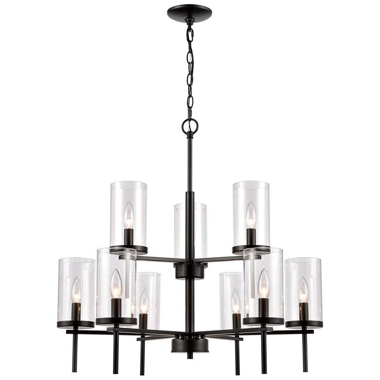 Image 1 Oakland 28.5" Wide 9-Light Chandelier - Black